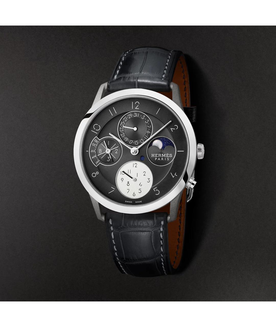 HERMES Серые титановые часы, фото 3