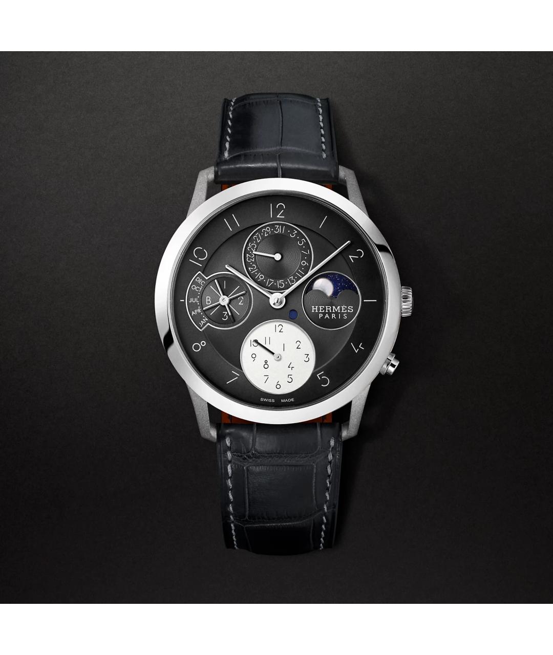 HERMES Серые титановые часы, фото 4