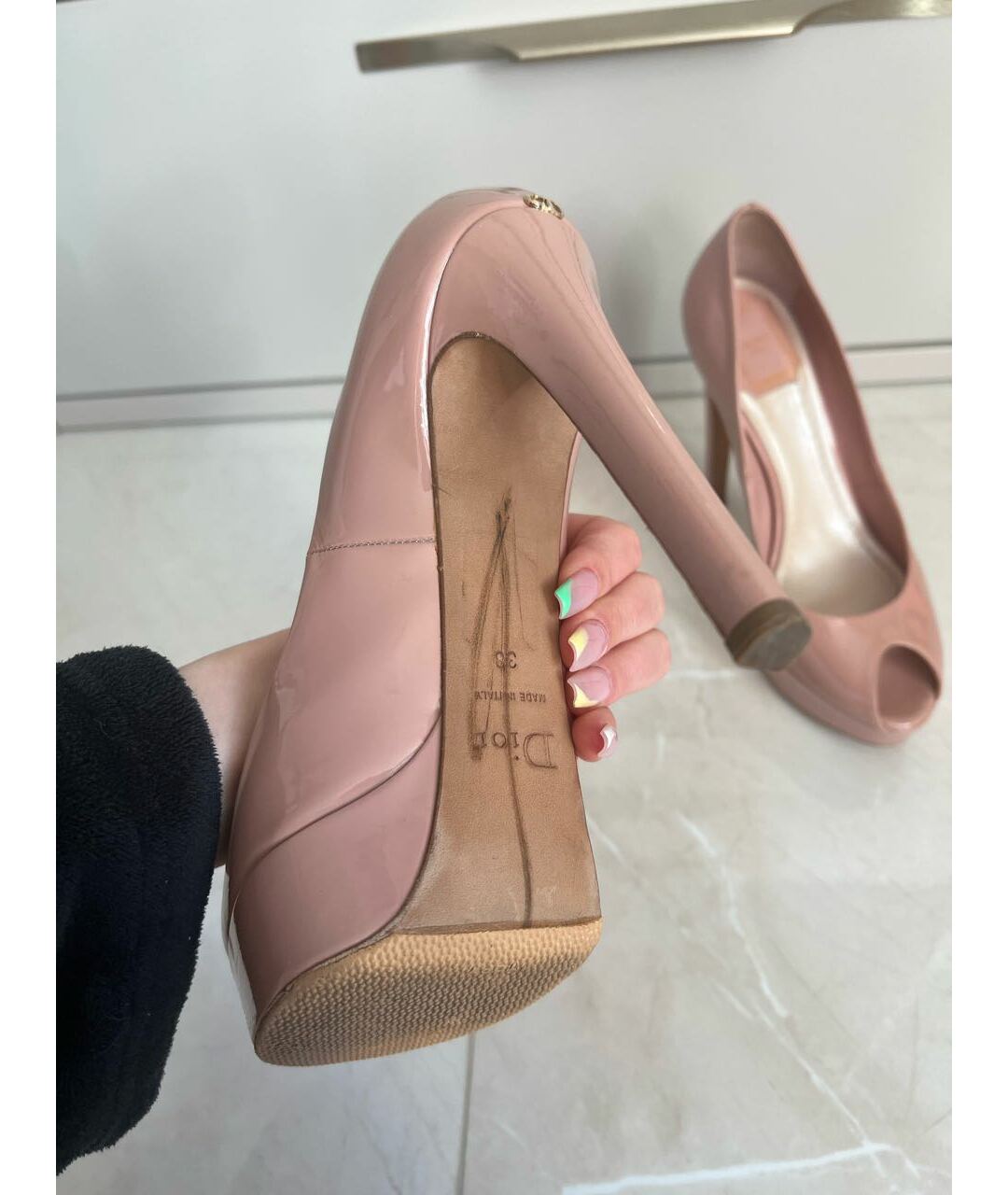 CHRISTIAN DIOR Розовые туфли из лакированной кожи, фото 5