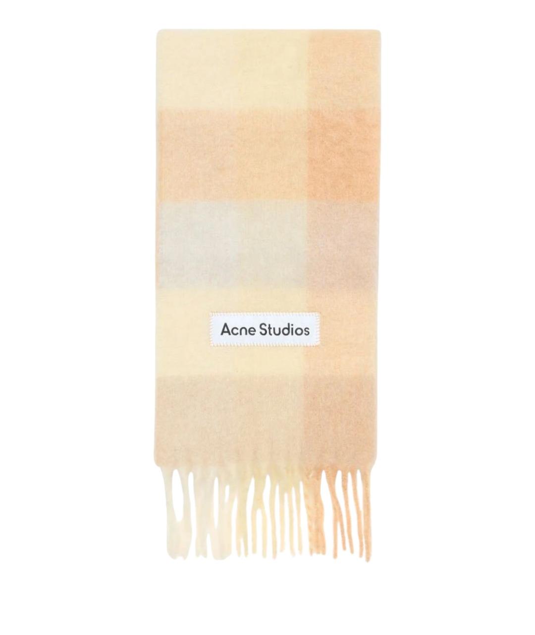 ACNE STUDIOS Желтый шерстяной шарф, фото 1