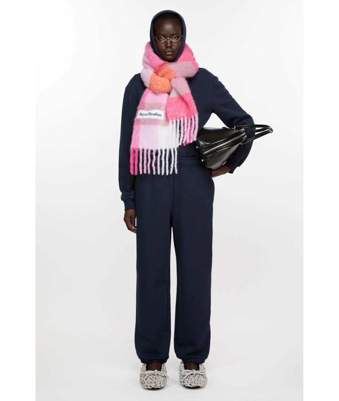 ACNE STUDIOS Розовый шерстяной шарф, фото 2