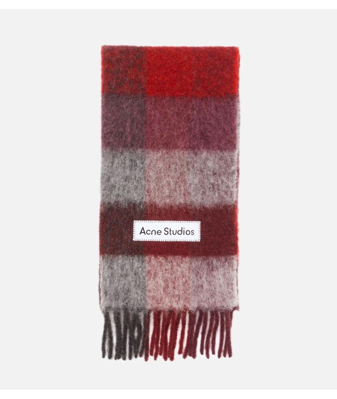 ACNE STUDIOS Бордовый шерстяной шарф, фото 4