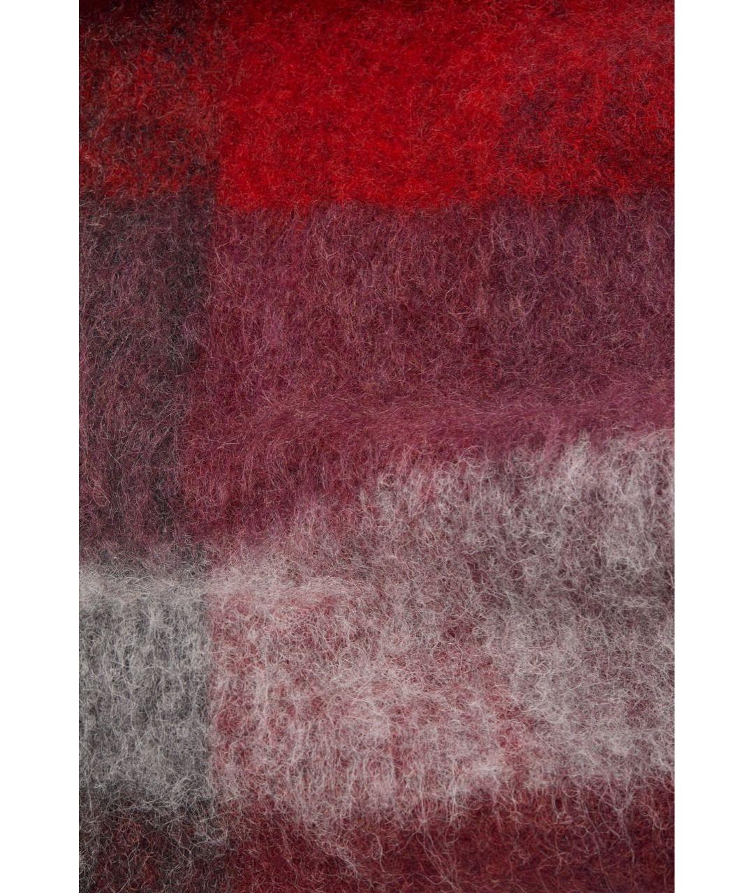 ACNE STUDIOS Бордовый шерстяной шарф, фото 3