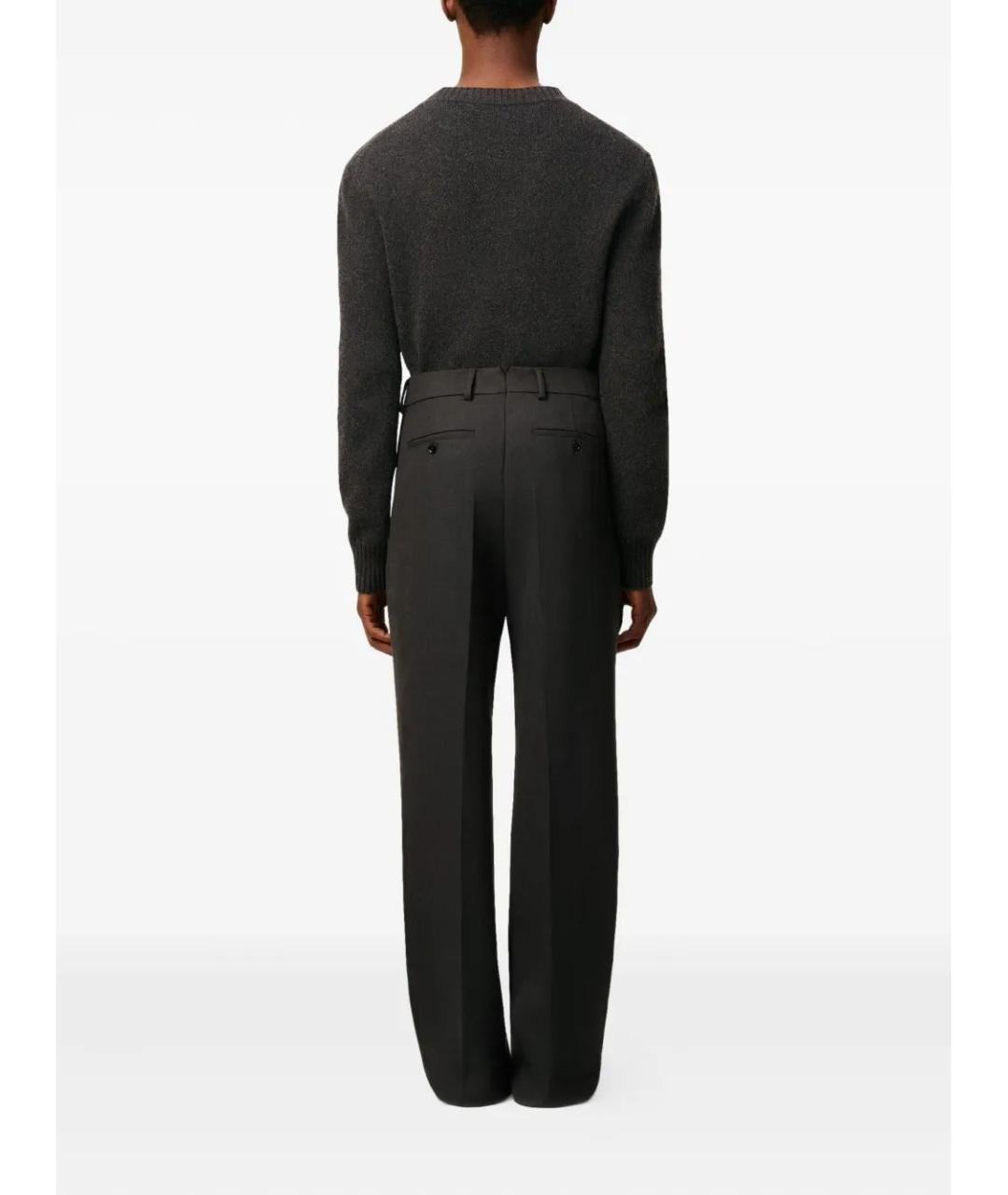 Ami Paris Антрацитовые шерстяные повседневные брюки, фото 4