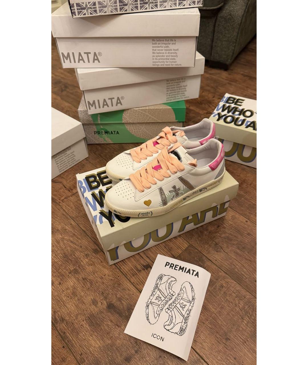 PREMIATA Белые кожаные кеды, фото 2