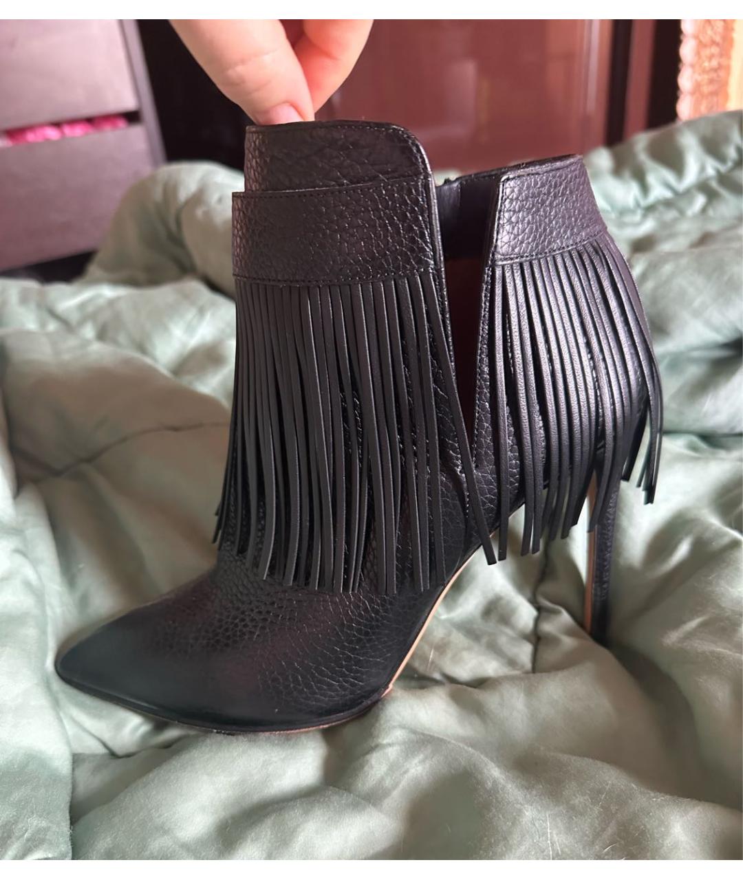 VALENTINO Черные кожаные ботильоны, фото 4