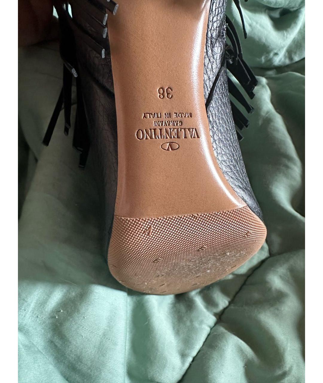 VALENTINO Черные кожаные ботильоны, фото 5