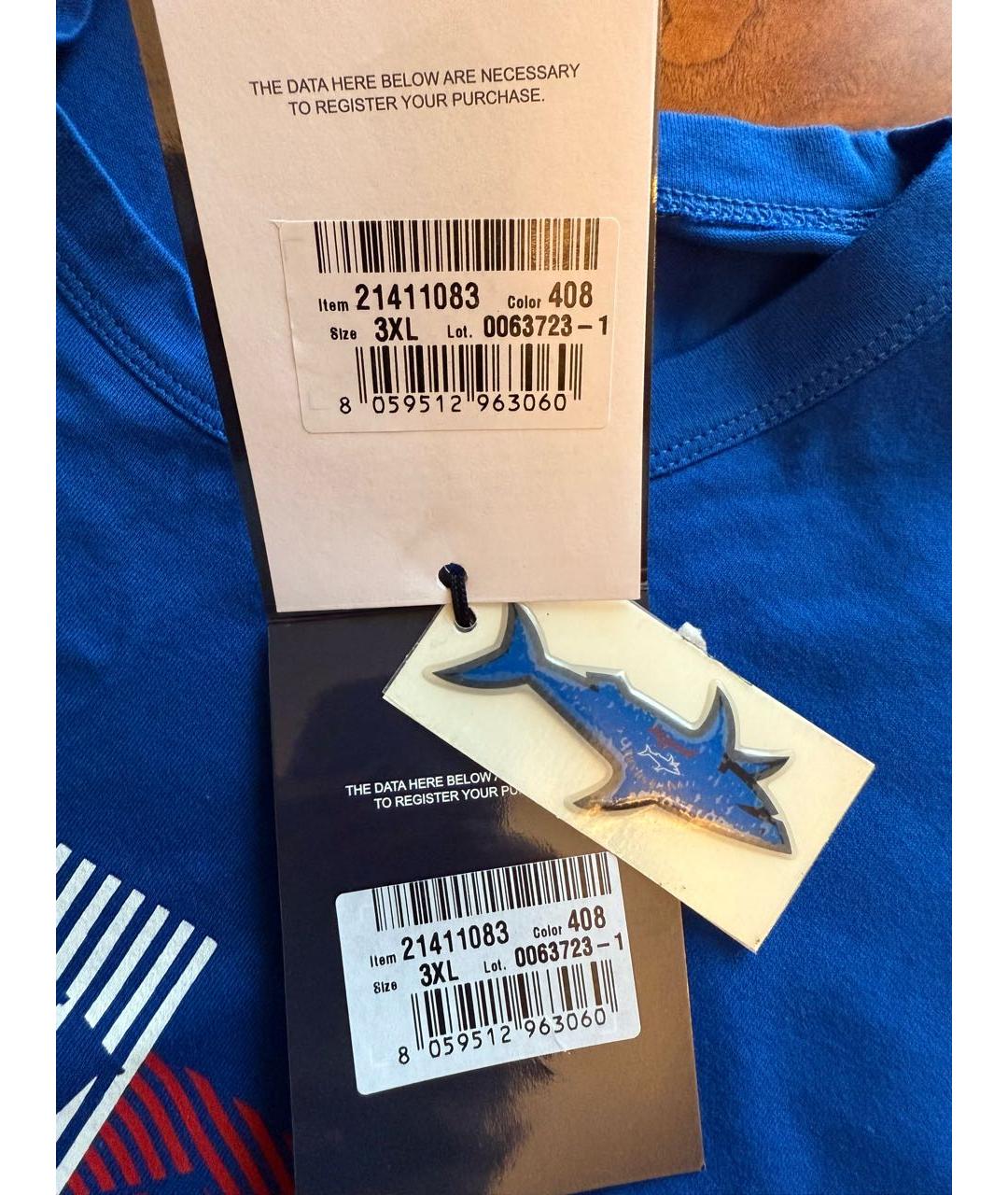 PAUL & SHARK Синяя хлопковая футболка, фото 3