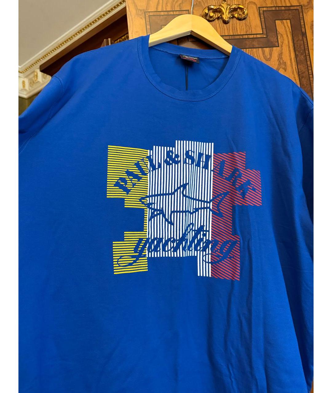 PAUL & SHARK Синяя хлопковая футболка, фото 5