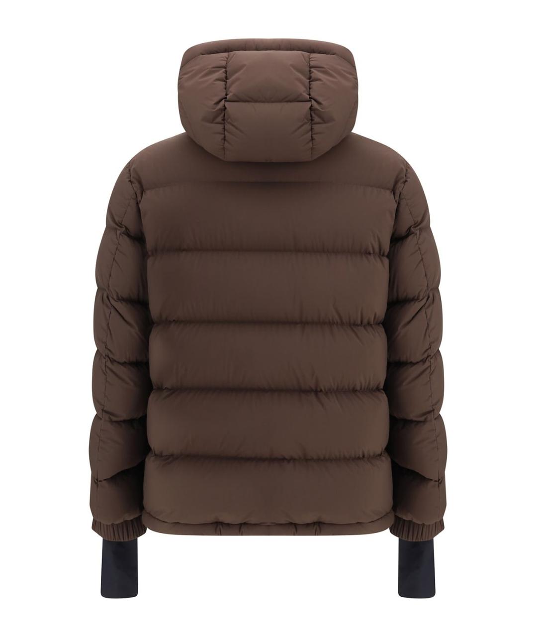 MONCLER Коричневый полиамидовый пуховик, фото 2