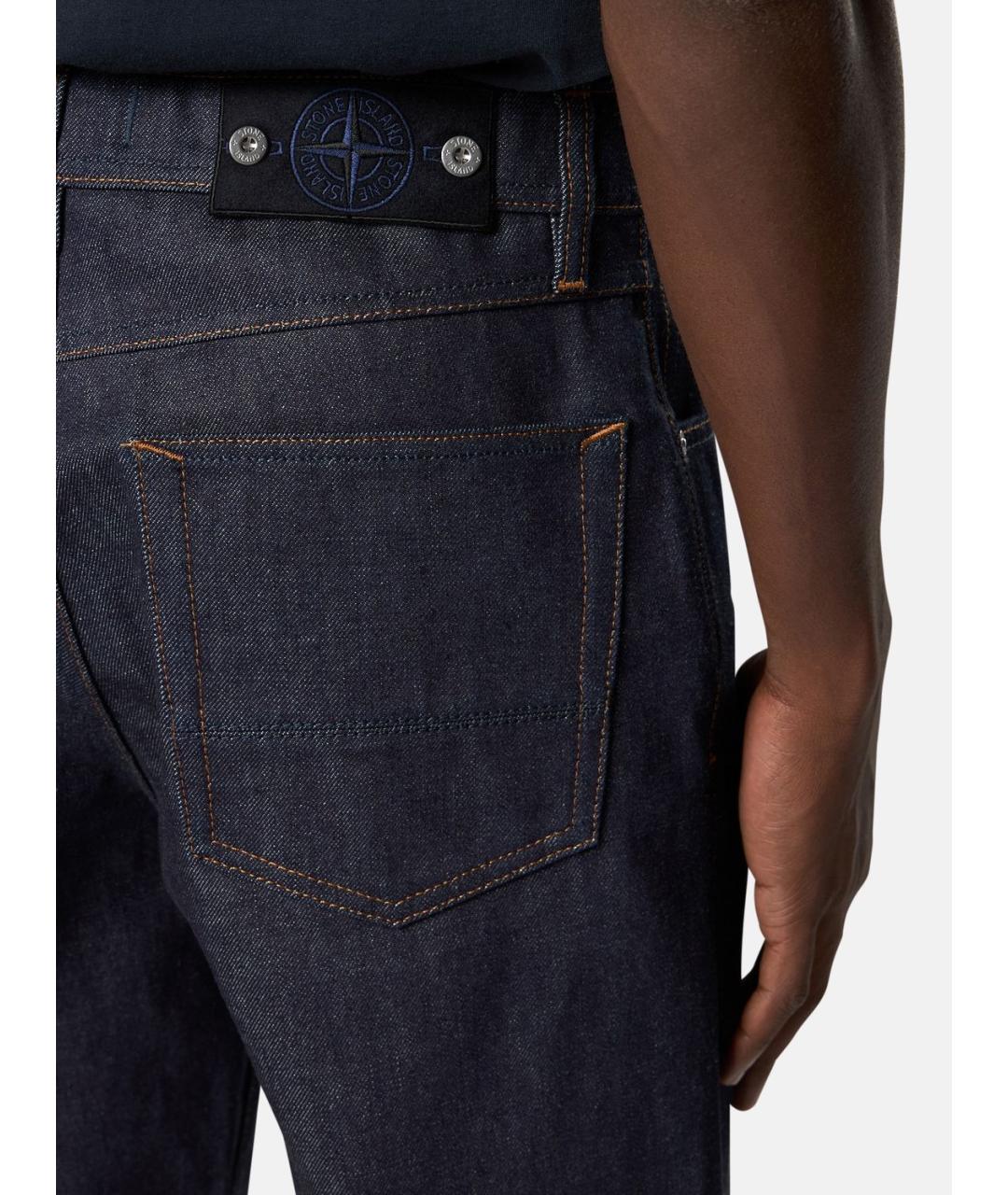STONE ISLAND Синие хлопковые повседневные брюки, фото 3
