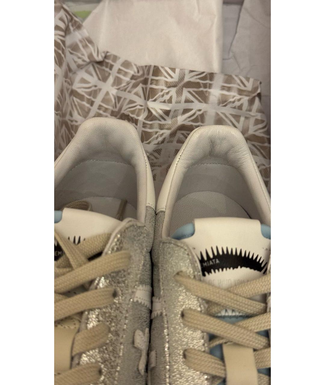 PREMIATA Серебряные кожаные кеды, фото 6