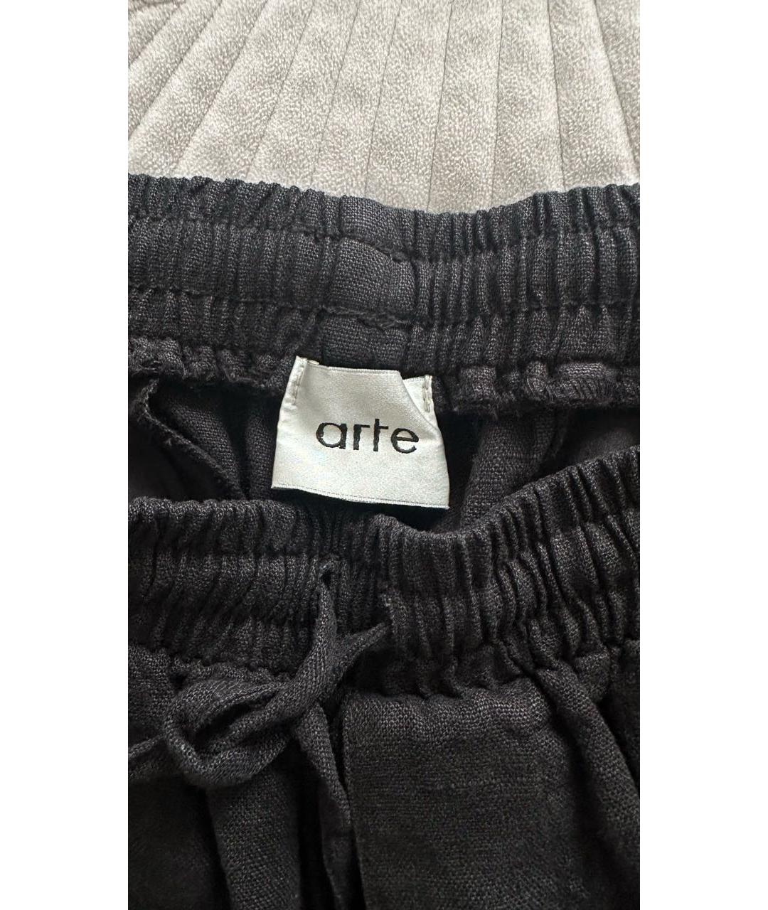 ARTE ANTWERP Черные льняные брюки широкие, фото 2