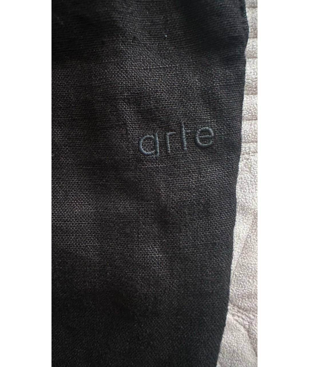 ARTE ANTWERP Черные льняные брюки широкие, фото 3