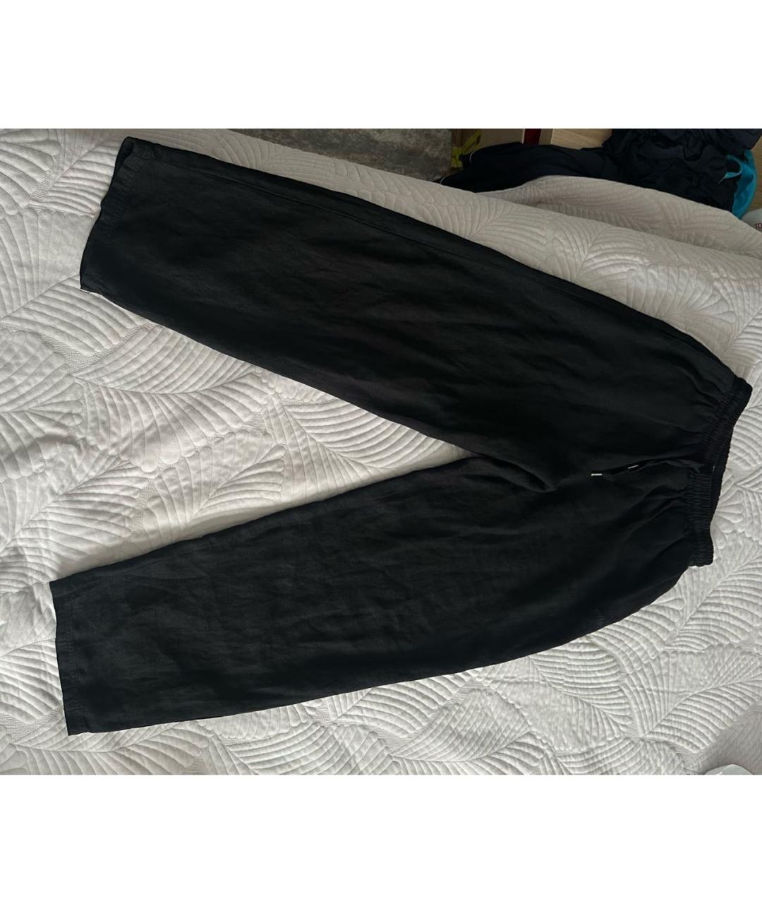 ARTE ANTWERP Черные льняные брюки широкие, фото 6