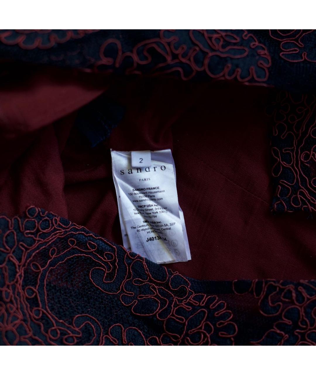 SANDRO Бордовая полиэстеровая юбка миди, фото 3