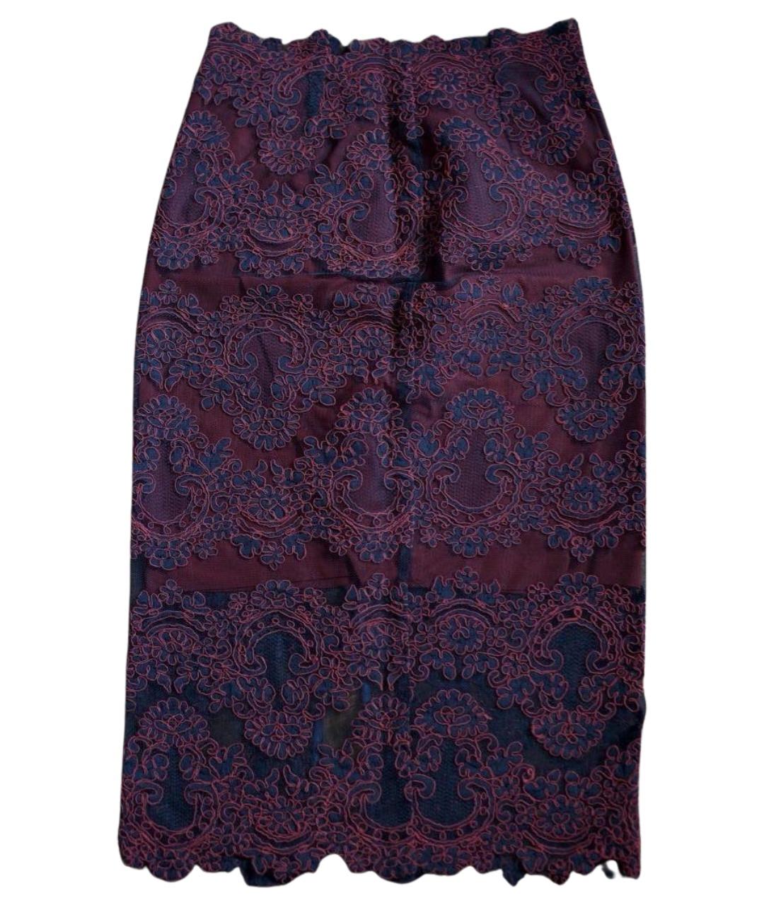 SANDRO Бордовая полиэстеровая юбка миди, фото 1