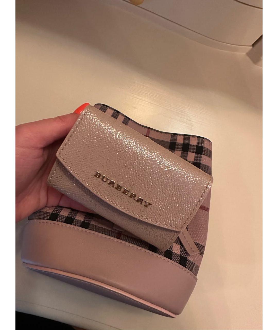 BURBERRY Розовая тканевая сумка через плечо, фото 7