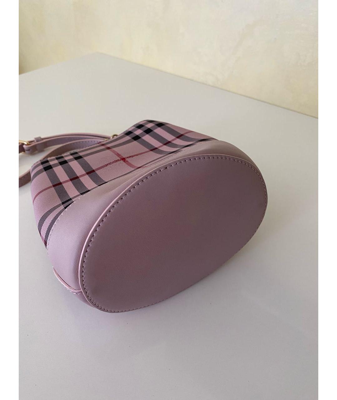 BURBERRY Розовая тканевая сумка через плечо, фото 4