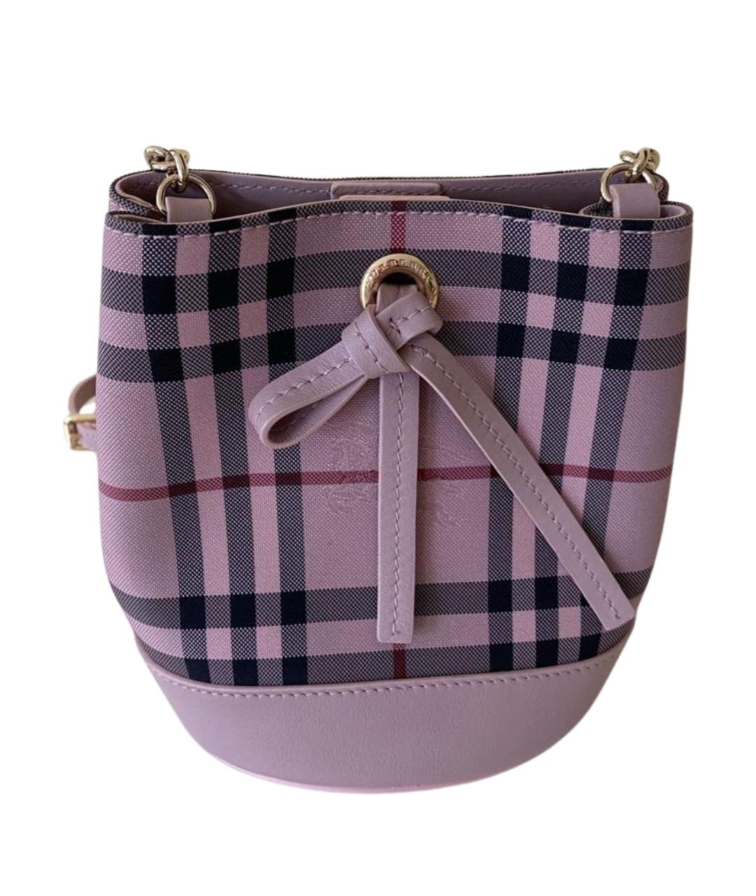 BURBERRY Розовая тканевая сумка через плечо, фото 1