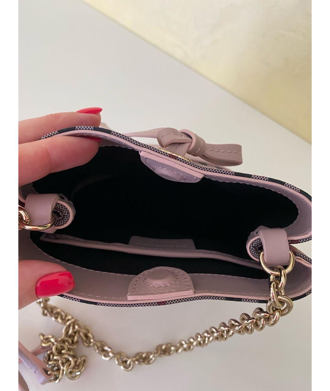 BURBERRY Розовая тканевая сумка через плечо, фото 3