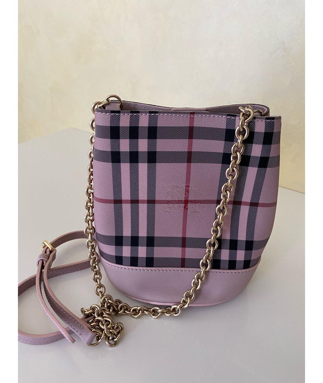 BURBERRY Розовая тканевая сумка через плечо, фото 2