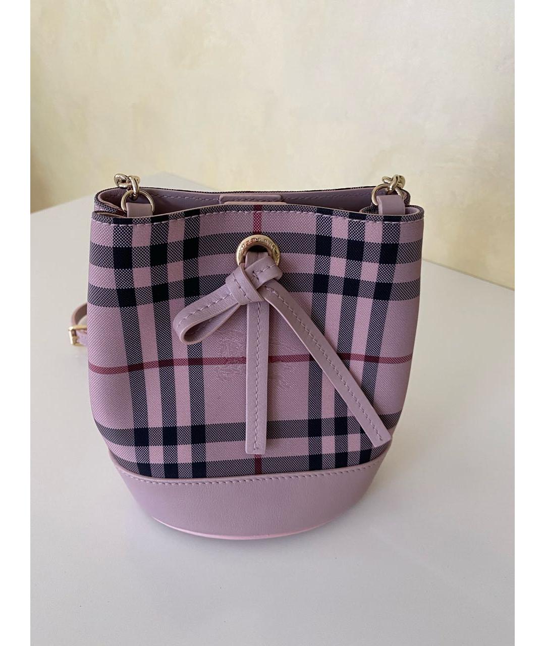 BURBERRY Розовая тканевая сумка через плечо, фото 8