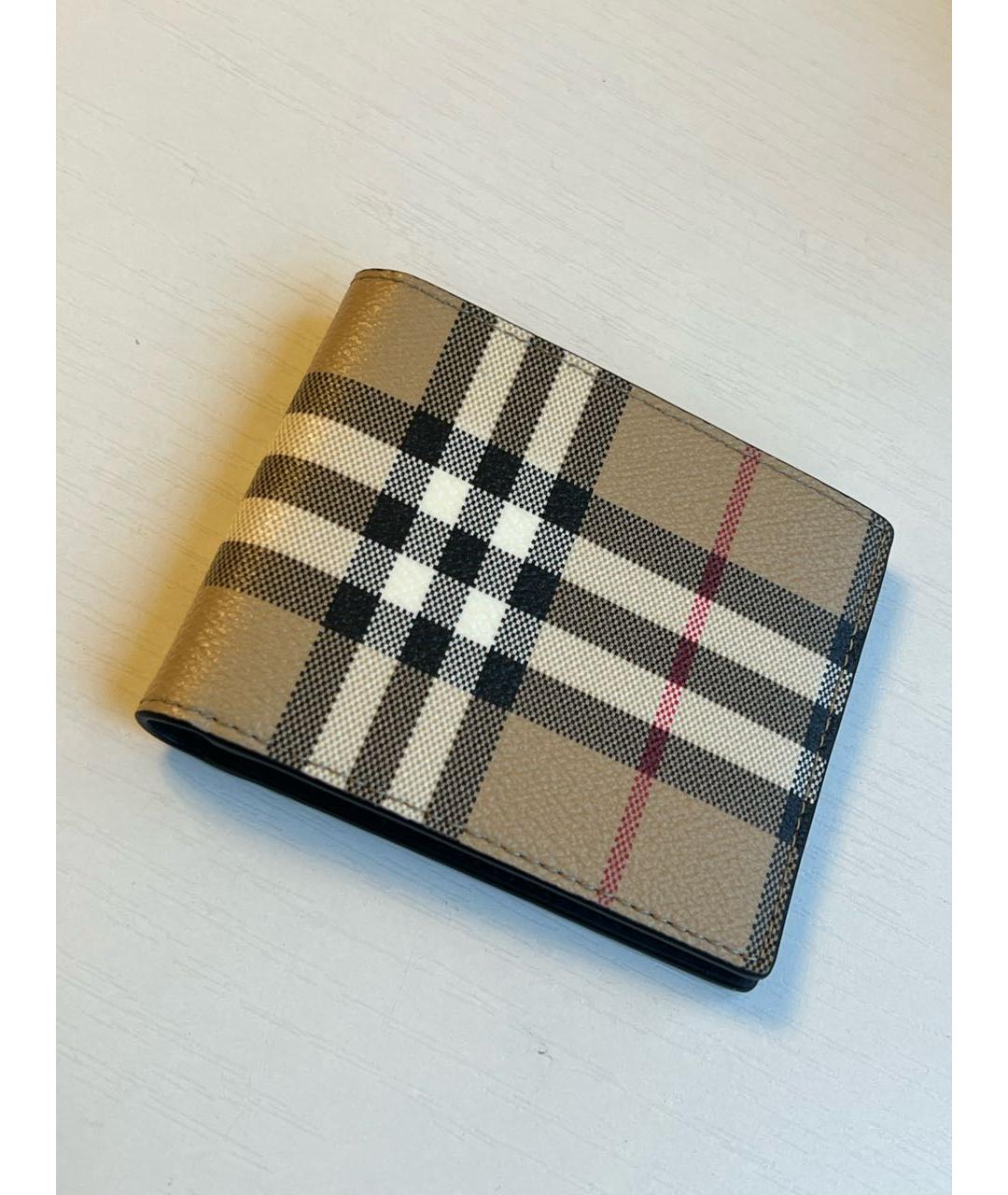 BURBERRY Бежевый кожаный кошелек, фото 8