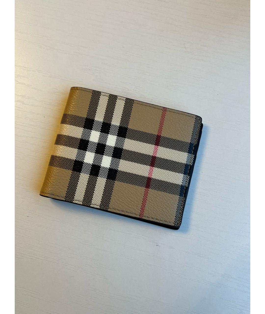 BURBERRY Бежевый кожаный кошелек, фото 9