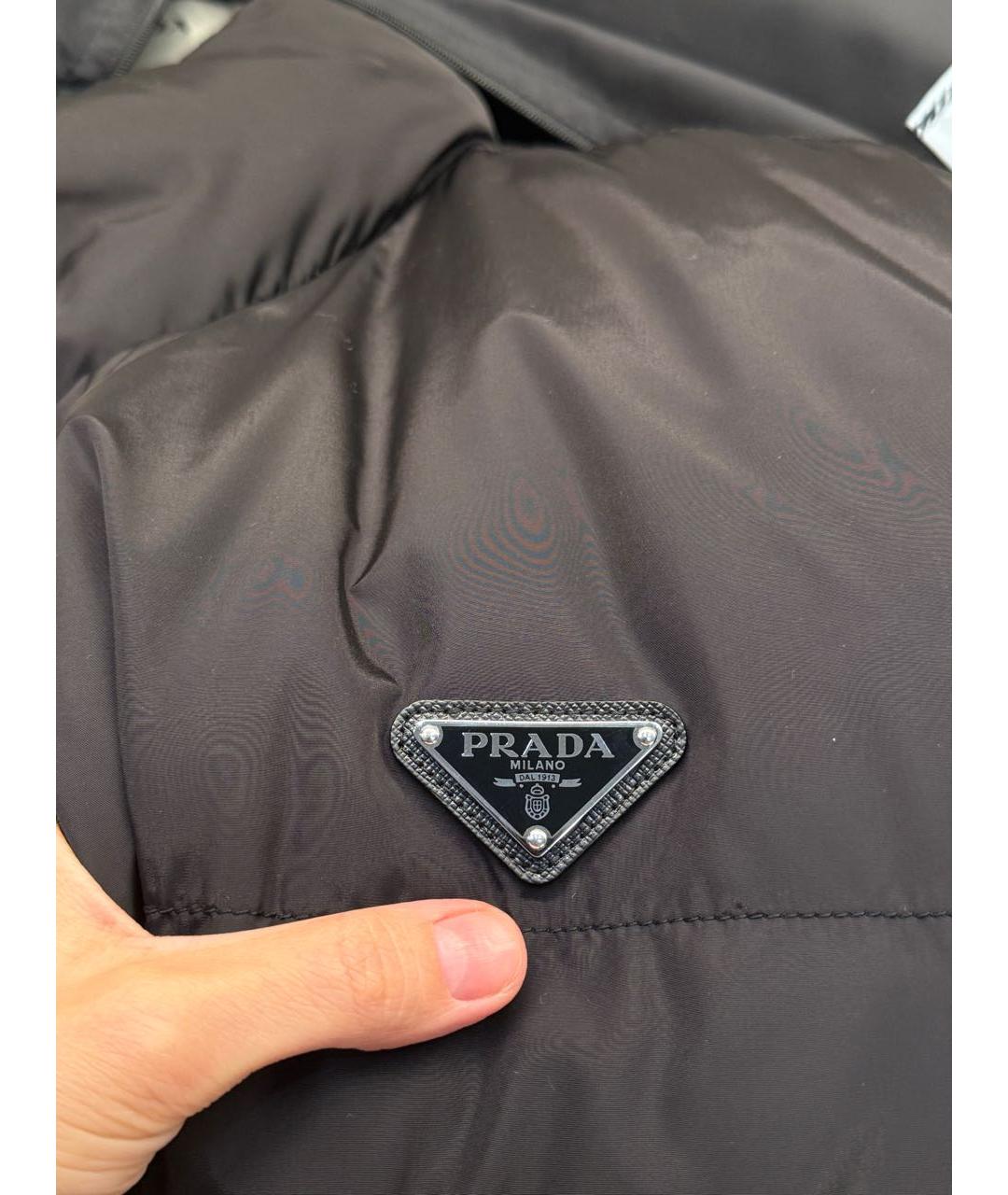 PRADA Черный полиэстеровый пуховик, фото 7