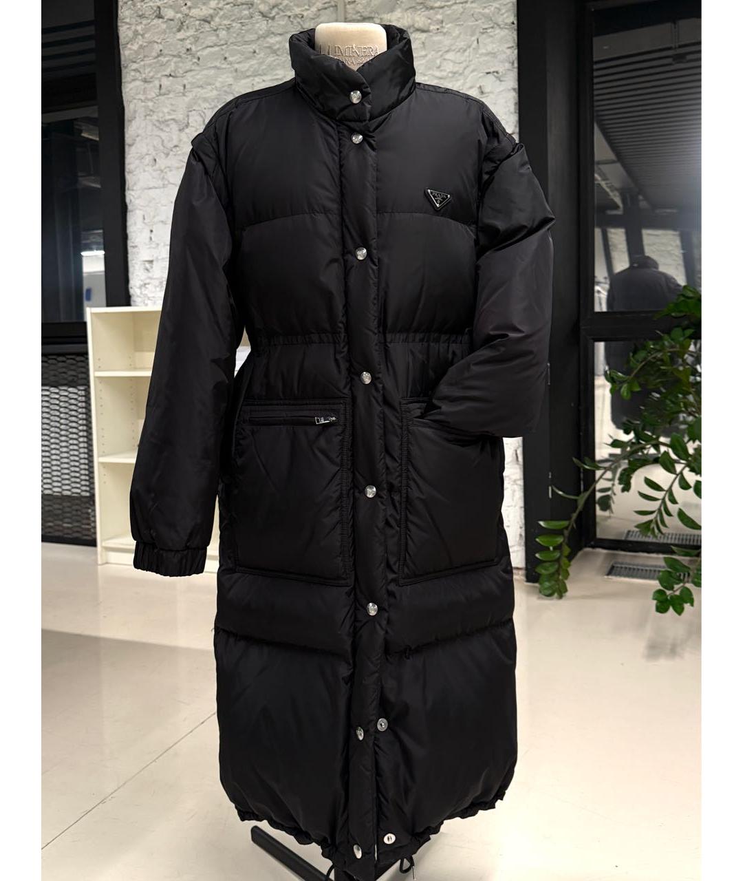 PRADA Черный полиэстеровый пуховик, фото 9