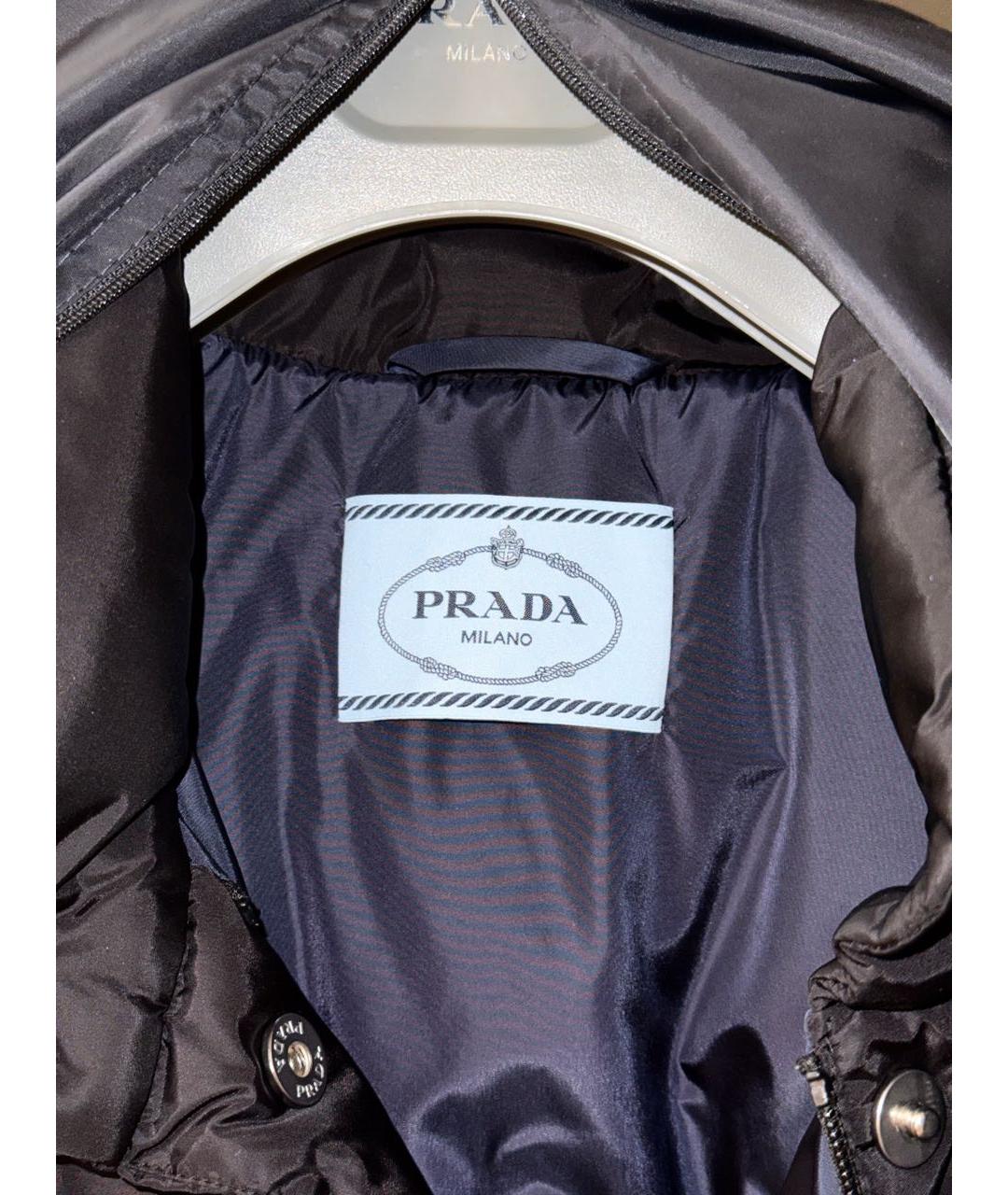 PRADA Черный полиэстеровый пуховик, фото 4