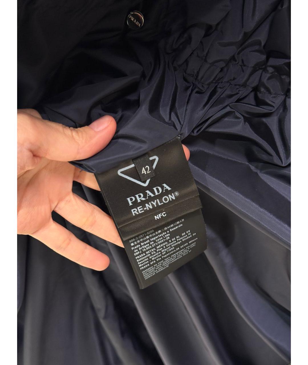 PRADA Черный полиэстеровый пуховик, фото 5