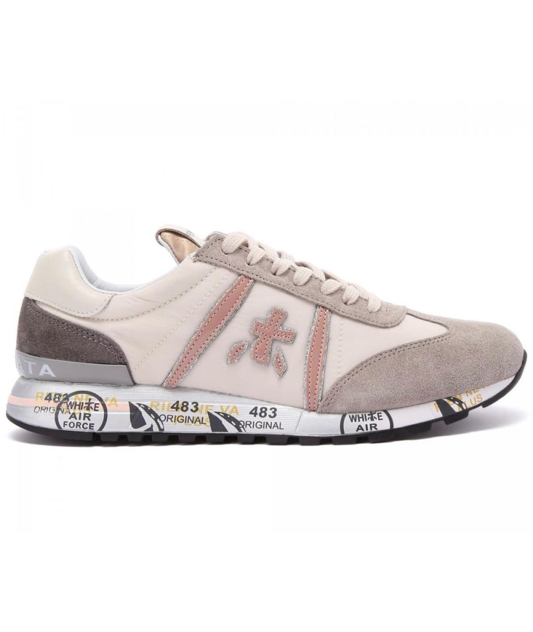 PREMIATA Бежевые кожаные кроссовки, фото 7