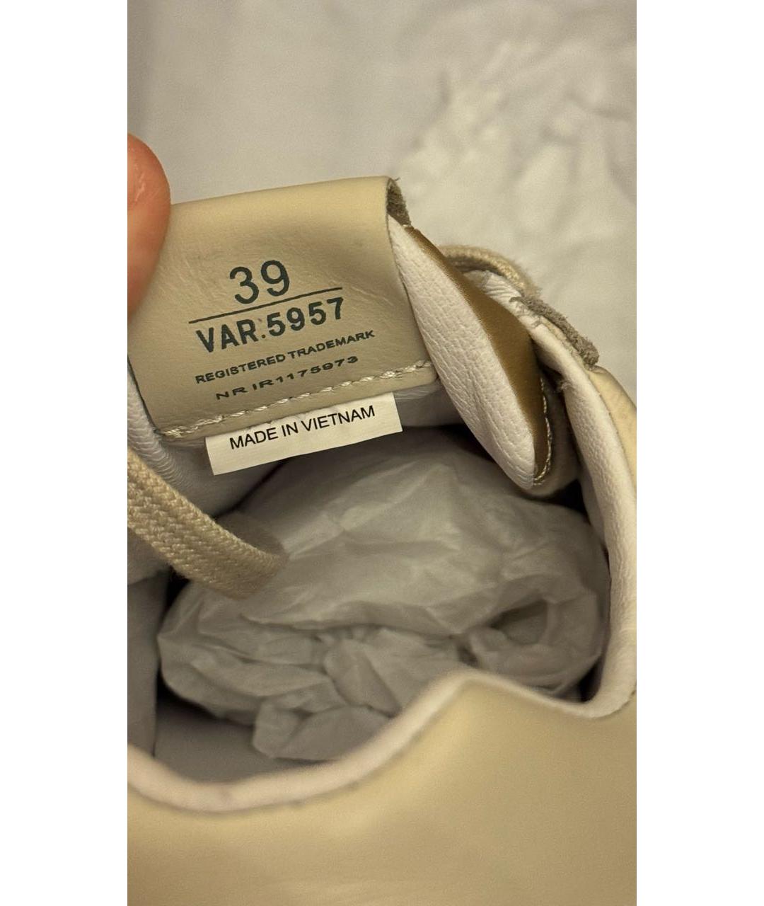 PREMIATA Бежевые кожаные кроссовки, фото 5