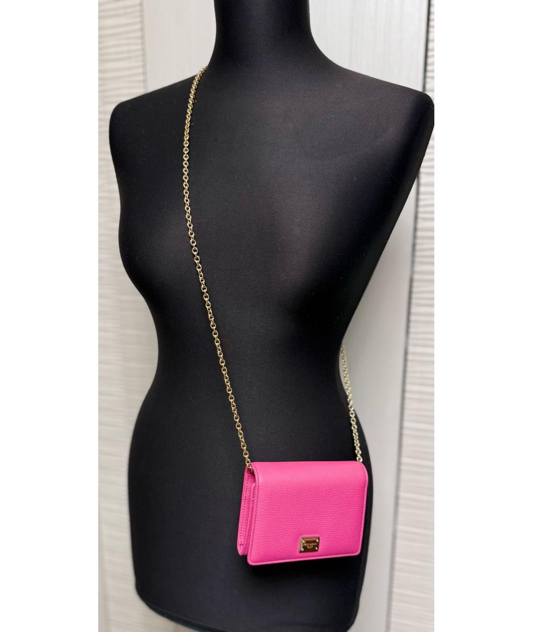 DOLCE&GABBANA Розовый кожаный кошелек, фото 7