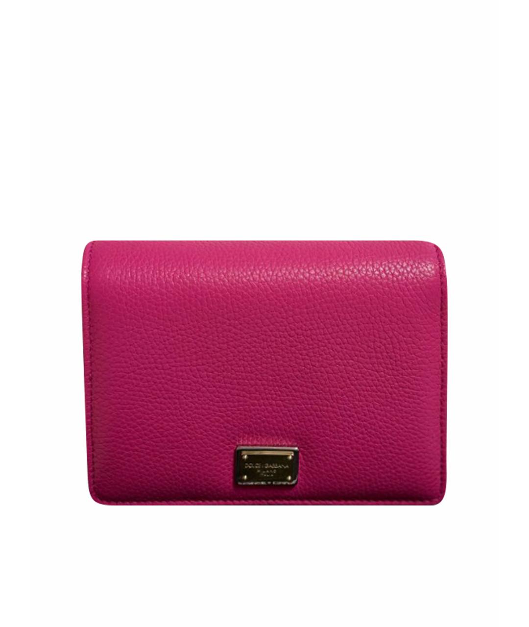 DOLCE&GABBANA Розовый кожаный кошелек, фото 1