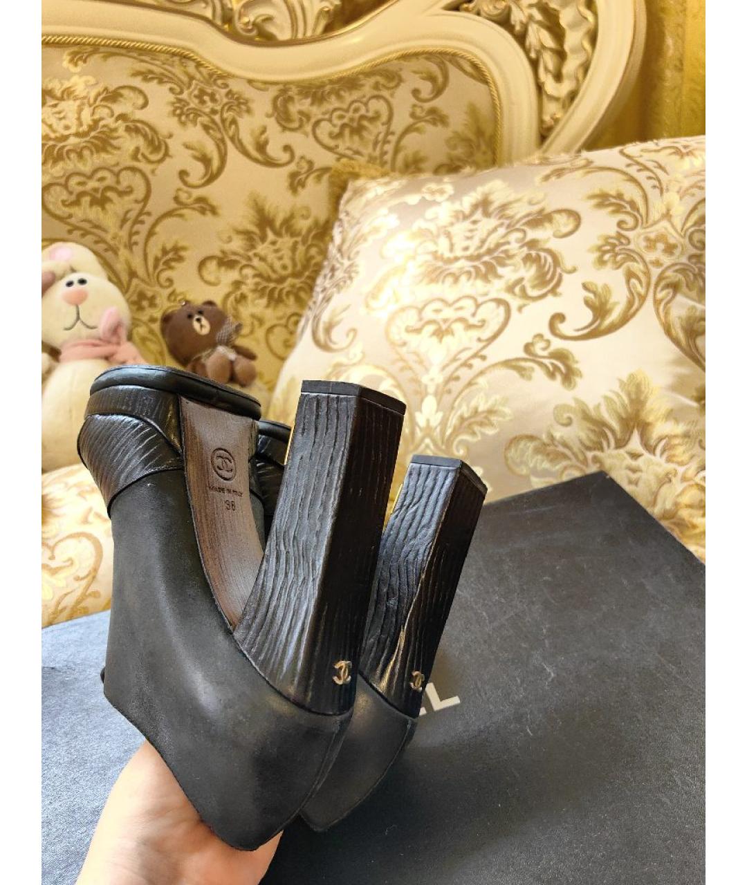 CHANEL Черные кожаные ботильоны, фото 8