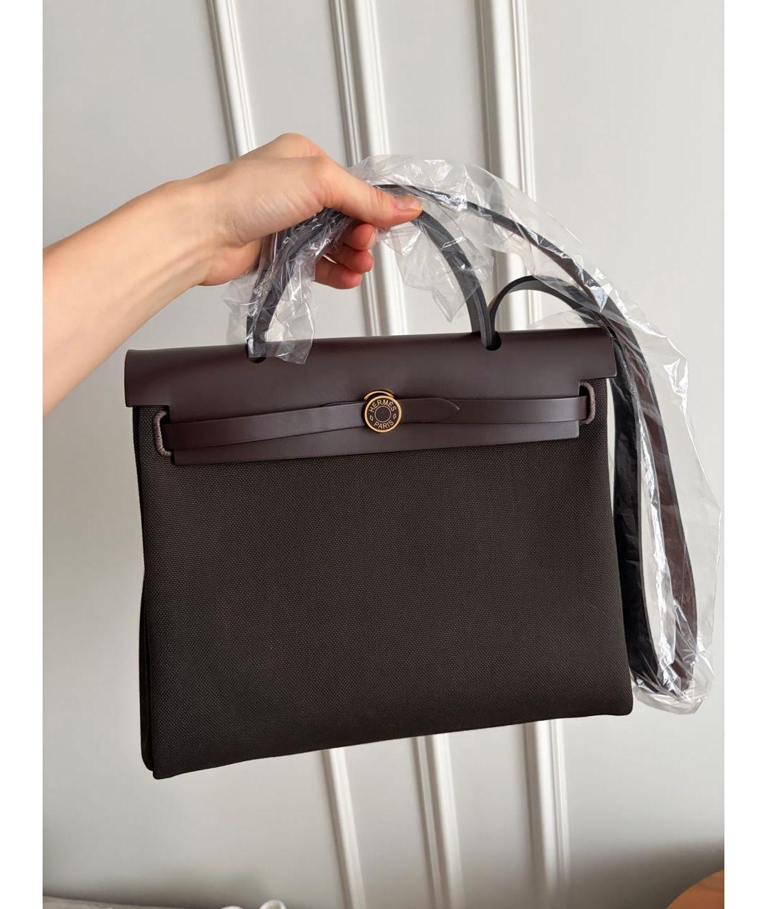 HERMES Коричневая сумка с короткими ручками, фото 4