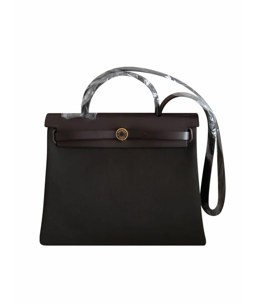 HERMES Коричневая сумка с короткими ручками, фото 1