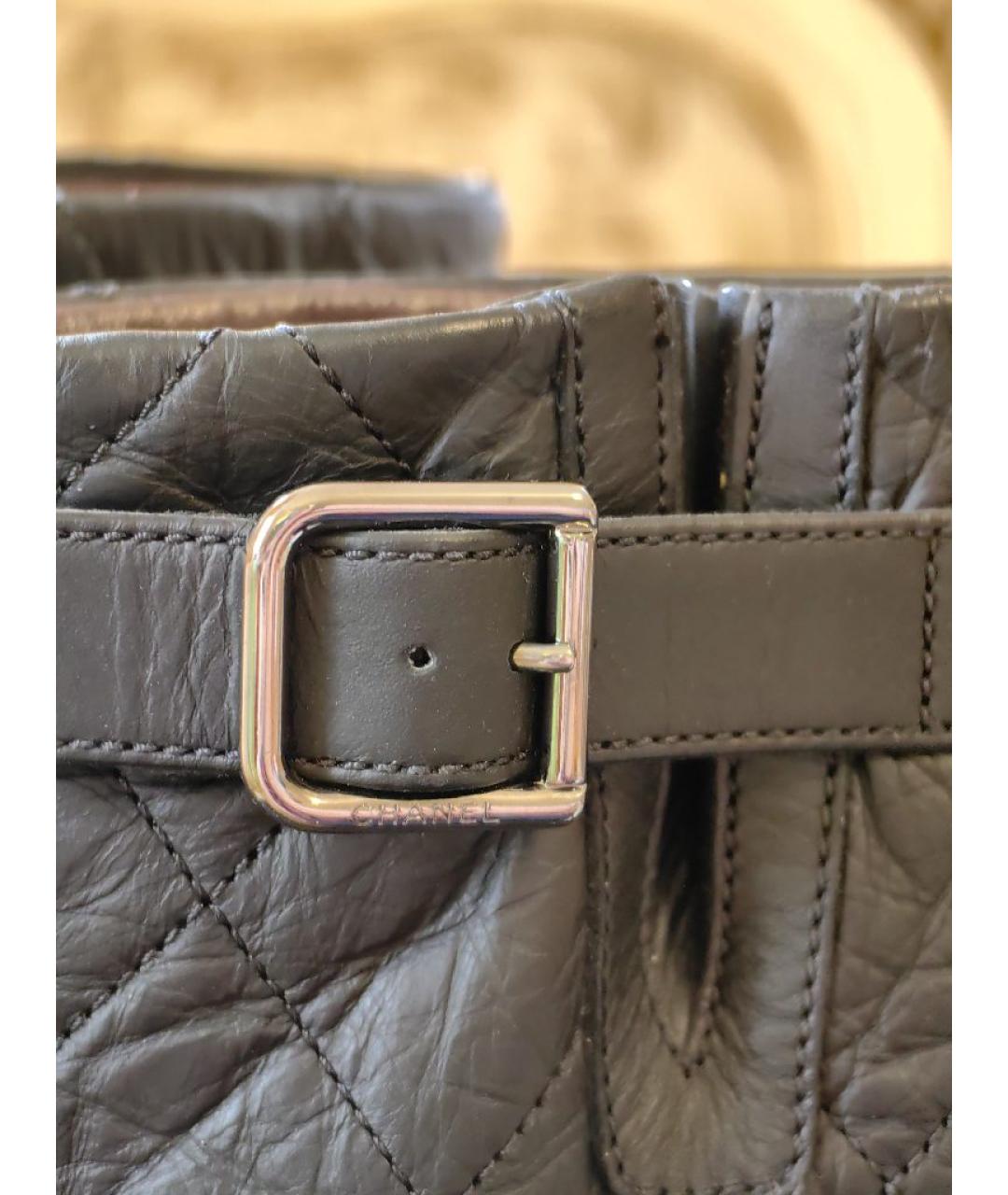 CHANEL Черные кожаные сапоги, фото 5