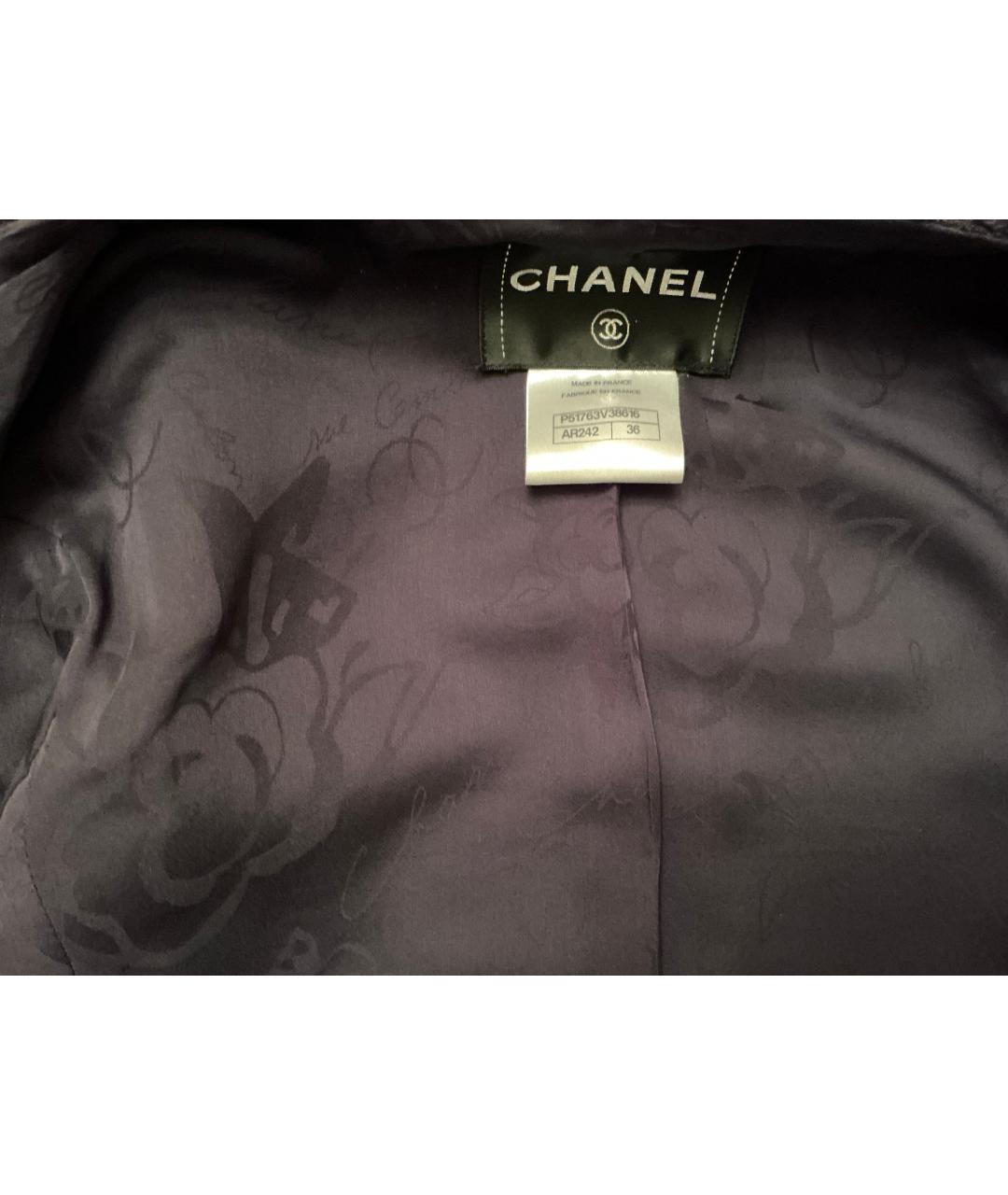 CHANEL Черный твидовый жакет/пиджак, фото 7