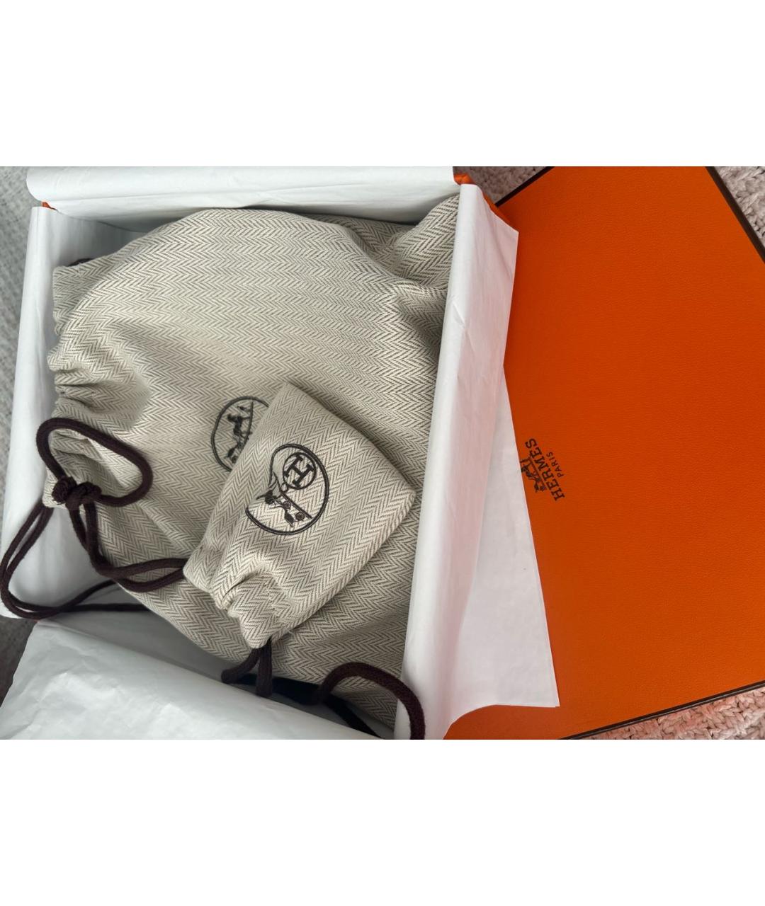 HERMES Оранжевый кожаный ремень, фото 6