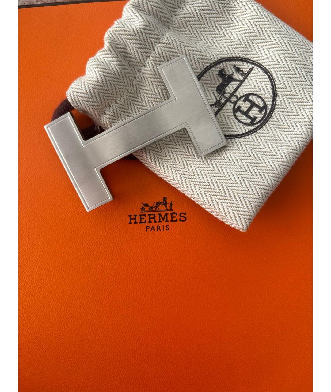 HERMES Оранжевый кожаный ремень, фото 2