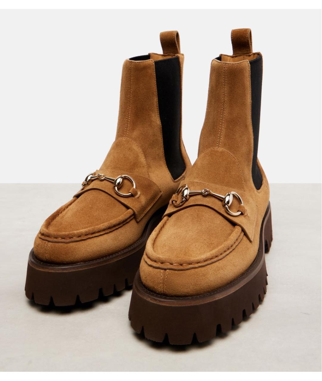 GUCCI Коричневые замшевые ботинки, фото 3