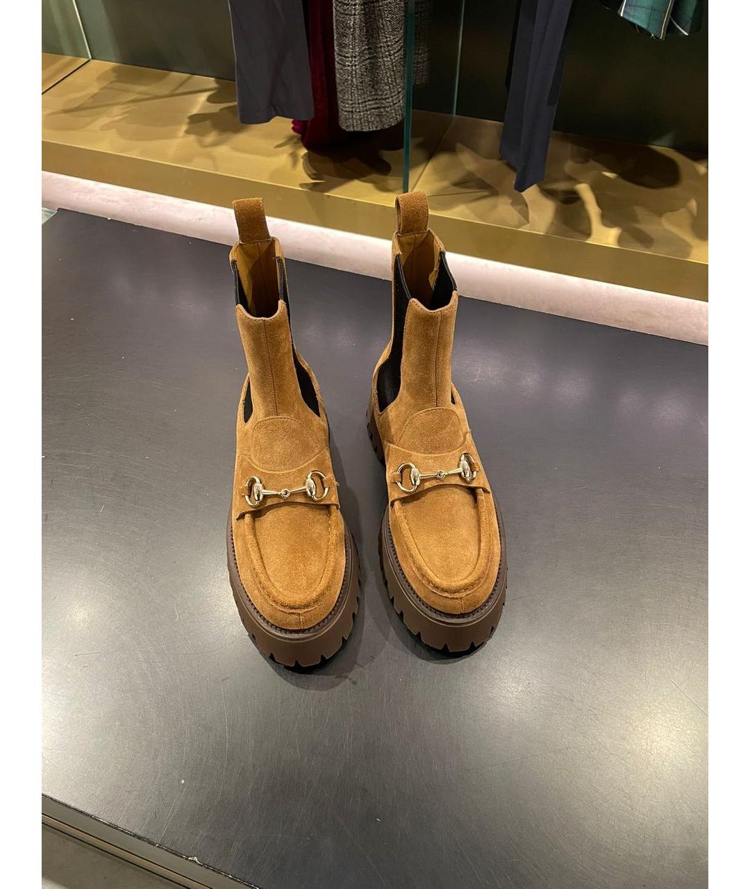 GUCCI Коричневые замшевые ботинки, фото 5