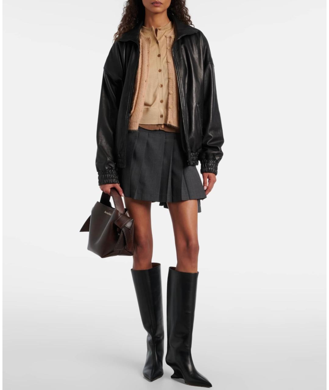 PARIS TEXAS Черные кожаные сапоги, фото 2