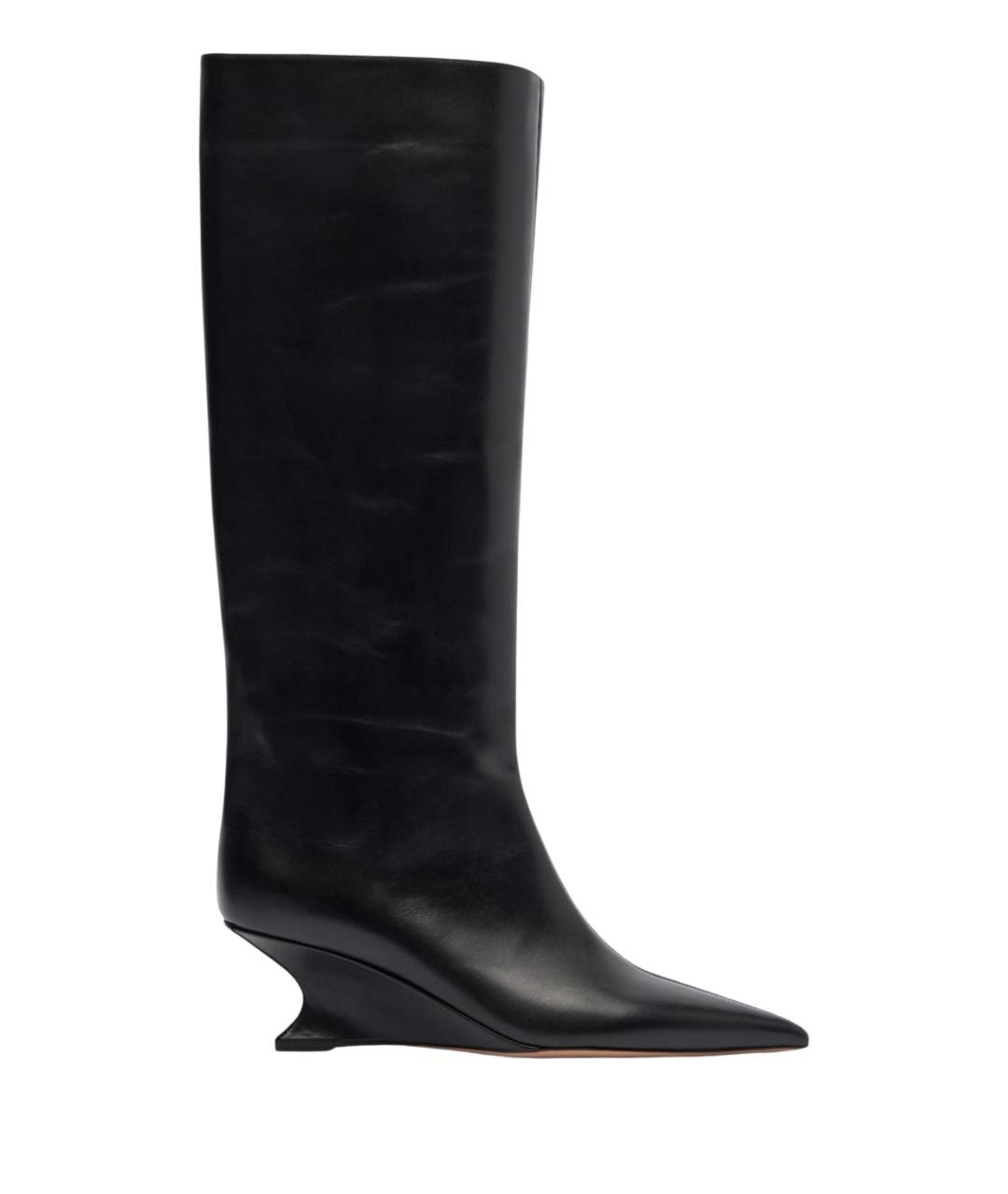 PARIS TEXAS Черные кожаные сапоги, фото 1