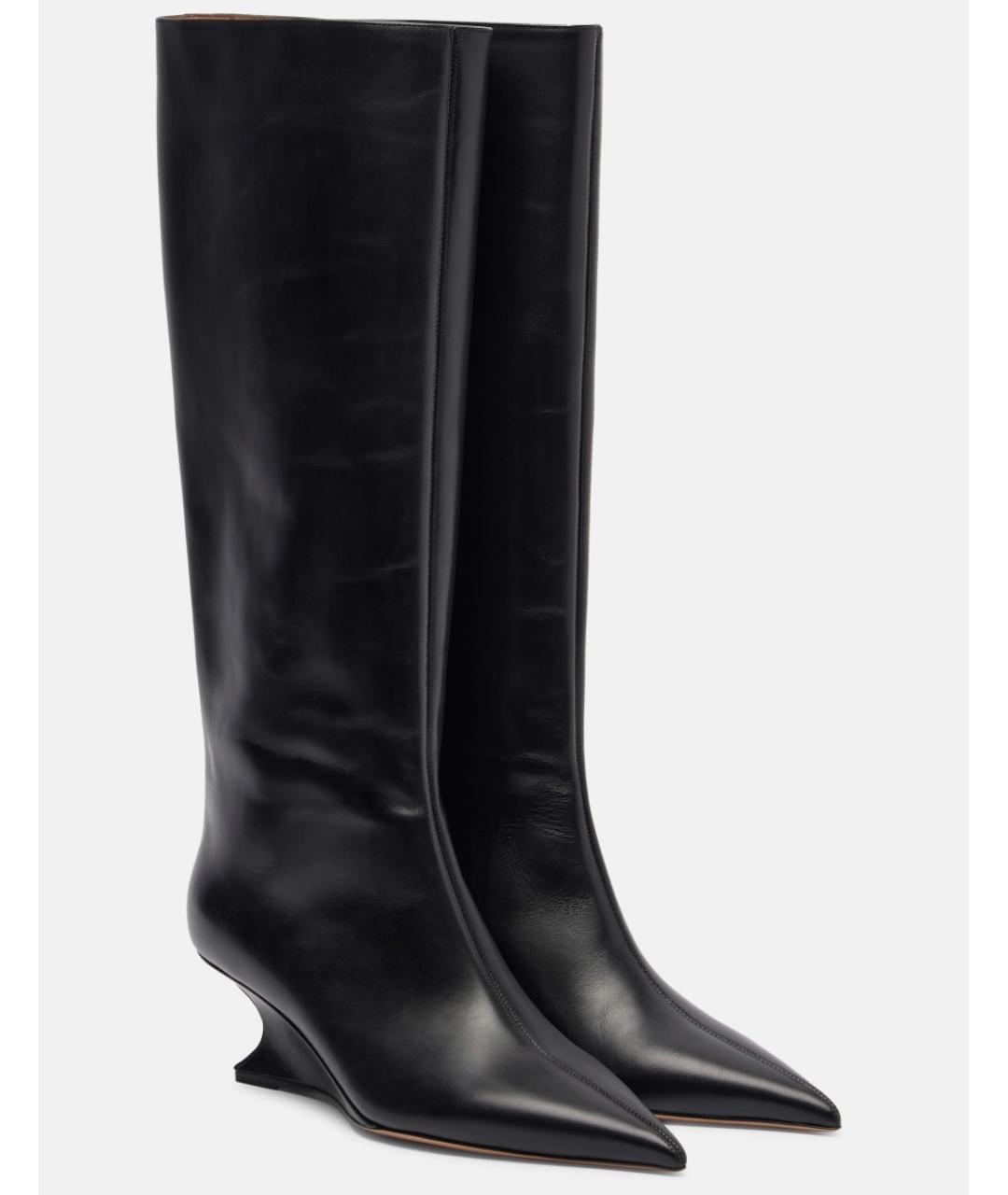 PARIS TEXAS Черные кожаные сапоги, фото 3