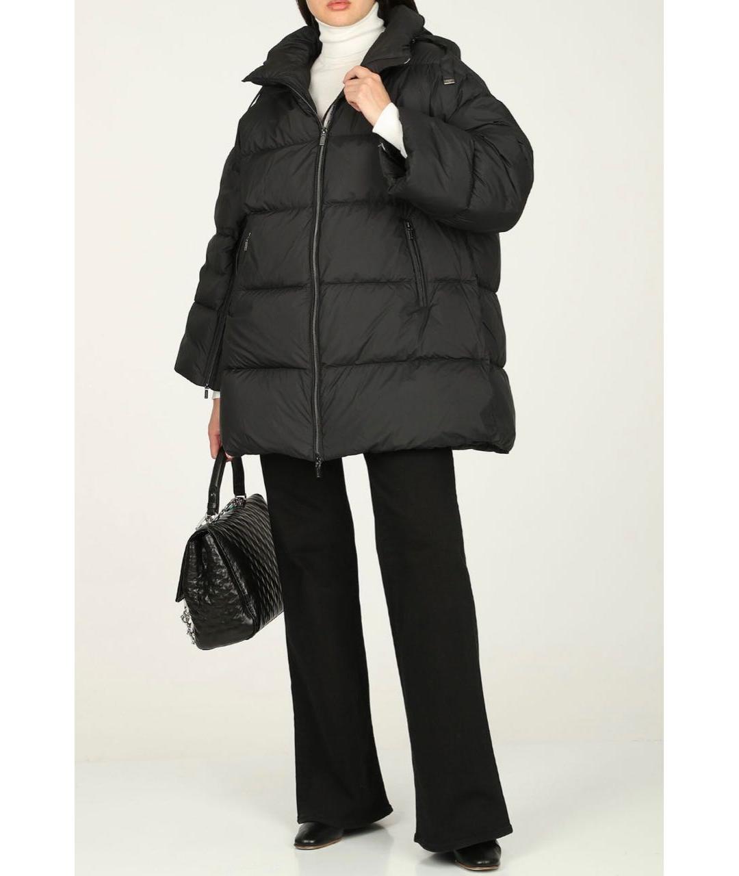 DIEGO M Черный полиэстеровый пуховик, фото 3